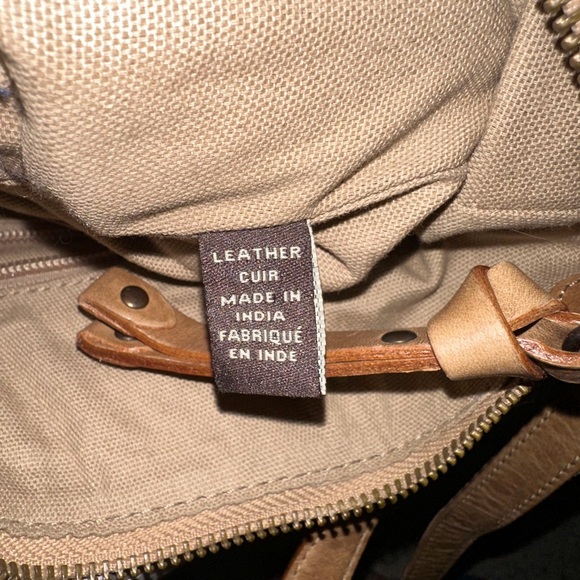 Frye Melissa Medium Beige Leather Crossbody Satchel Handbag - Picture 11 of 13